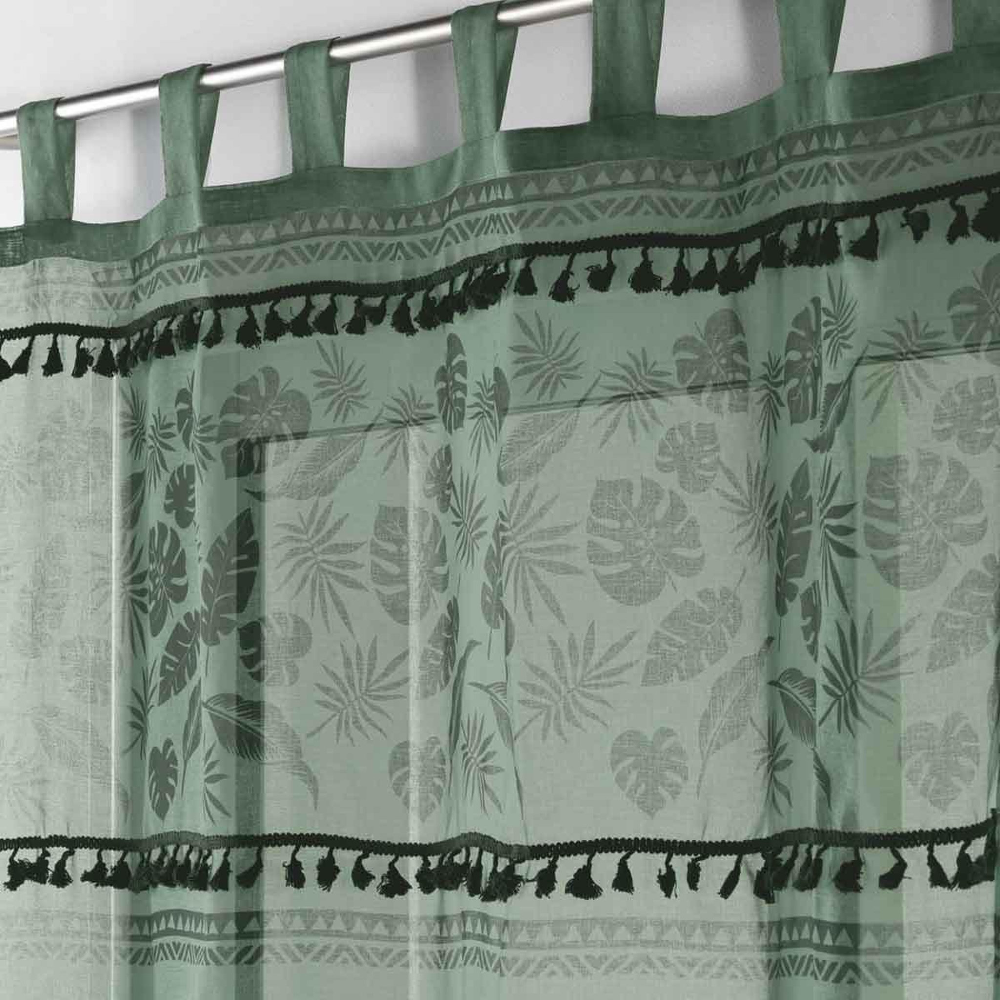 Voir la diapositive 2 : Douceur d'Intérieur Rideau voilage à passants  milagreen  140x240cm vert