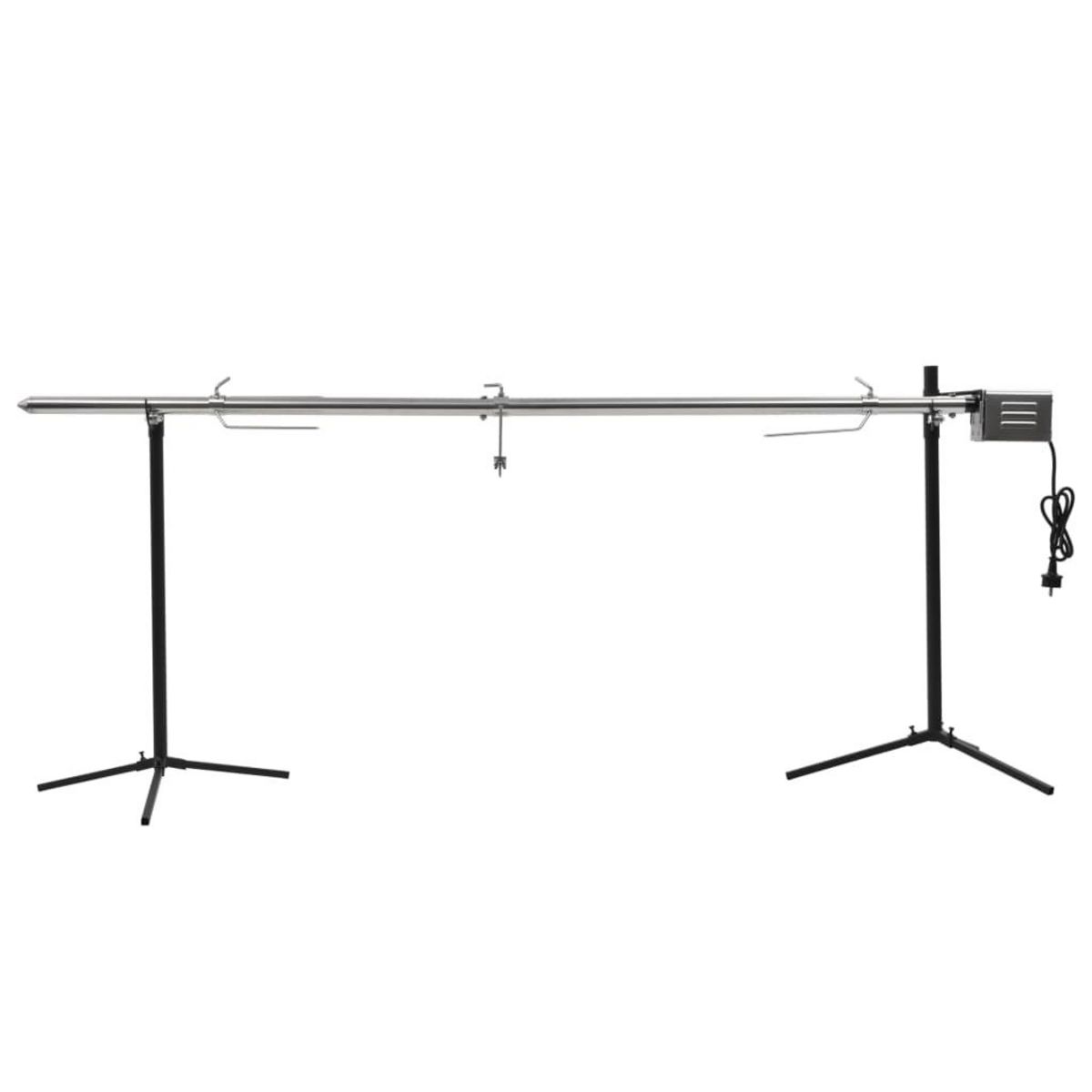 VIDAXL Gril de barbecue automatique avec moteur Inox 207x45x81 cm