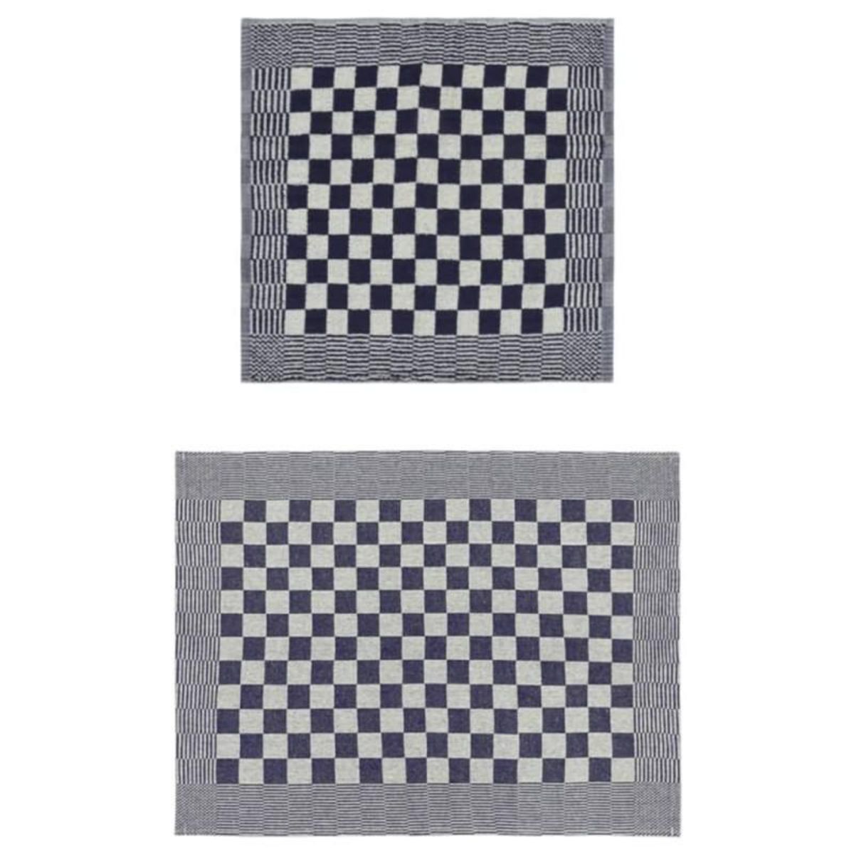 VIDAXL Ensemble de serviettes 50 pcs bleu et blanc coton