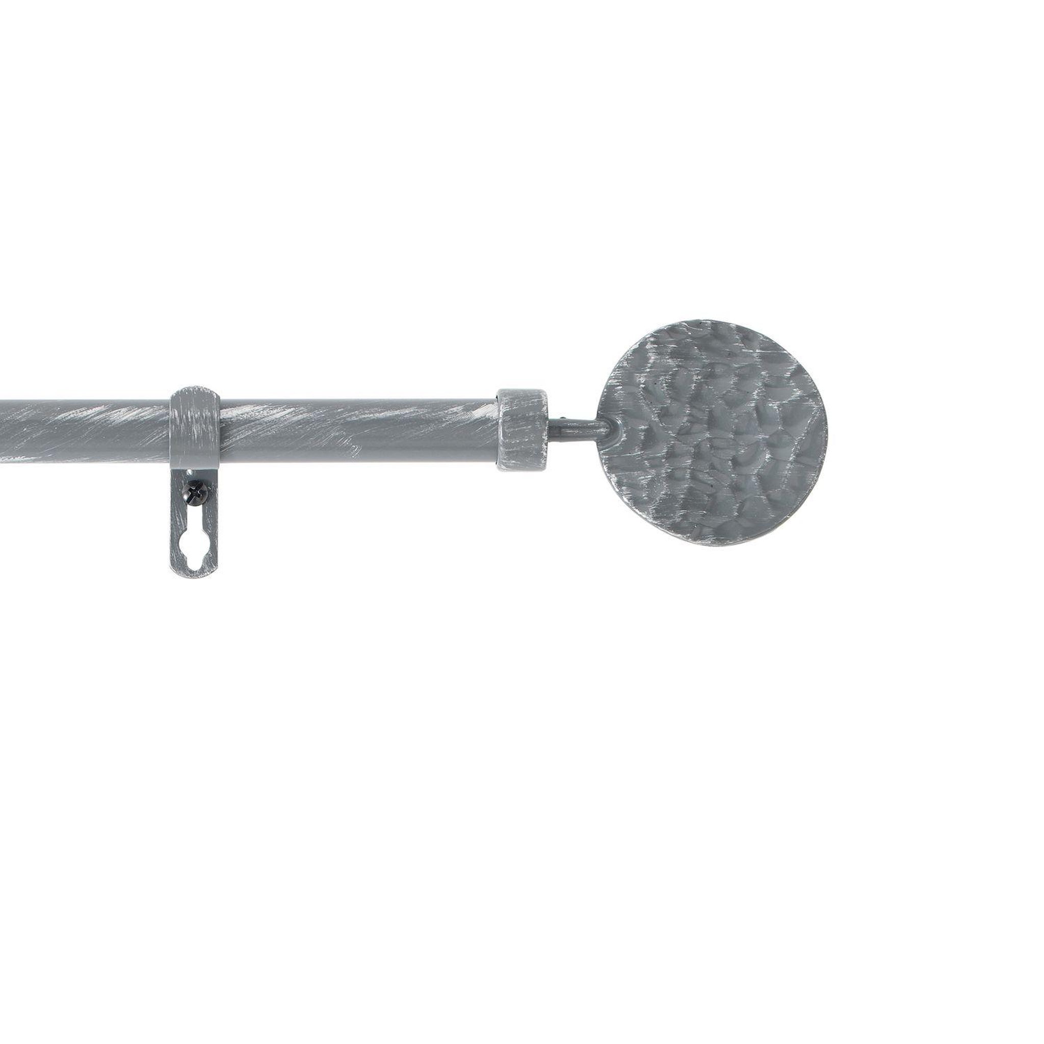 Douceur d'Intérieur Kit de tringle à rideaux extensible disque martelé - l210 /l380 cm - patine gris
