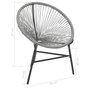 Voir la diapositive 6 : VIDAXL Chaise de jardin sous forme de lune Resine tressee Gris
