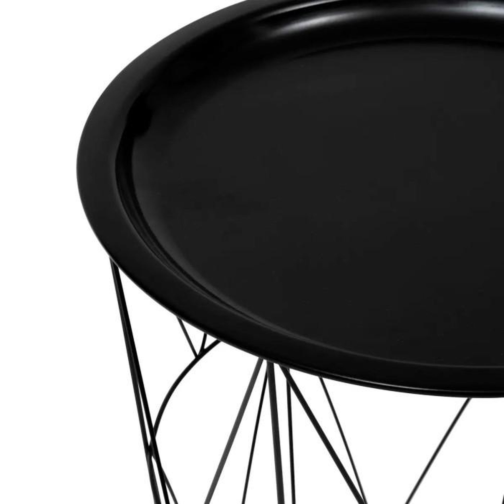 Voir la diapositive 2 : ATMOSPHERA Table d'Appoint en Métal  Kumi  40cm Noir