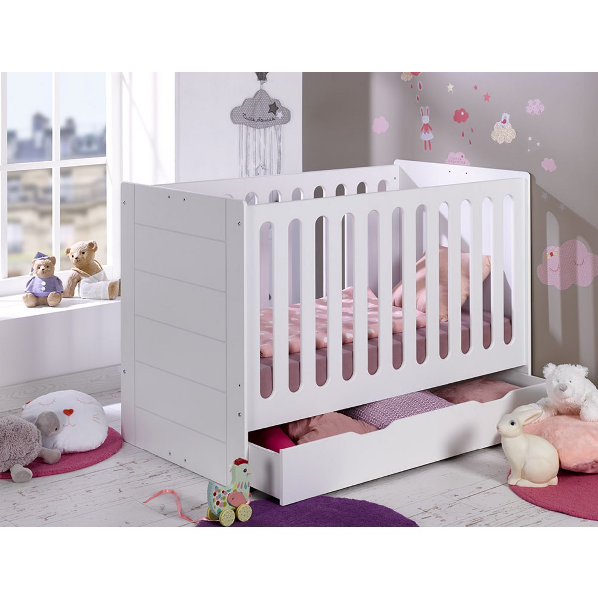Bébé Provence Lit bébé 70 x 140 cm évolutif en 90 x 190 cm NUAGE