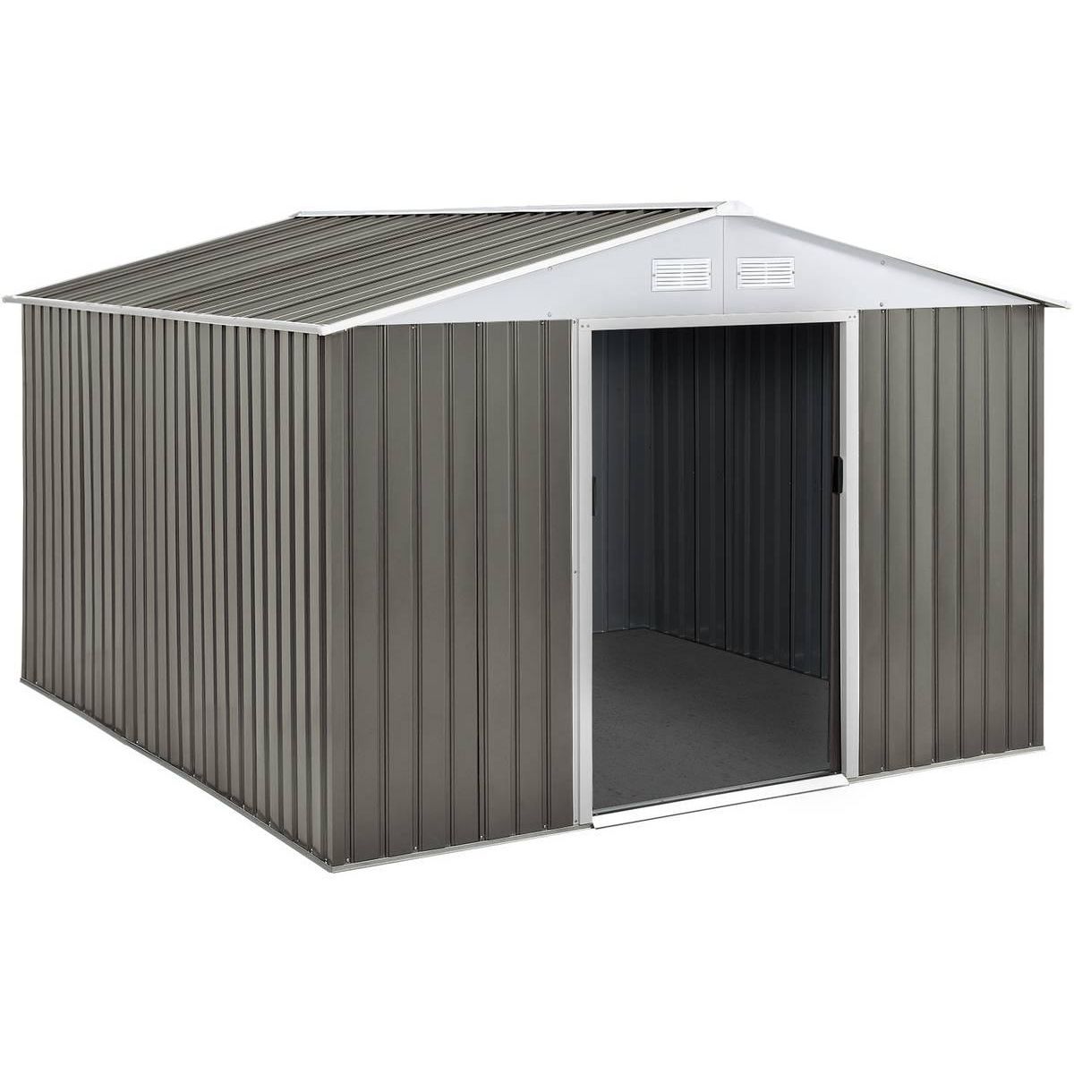 Habitat et Jardin Abri jardin métal  Dallas  - 8,84 m² - Taupe