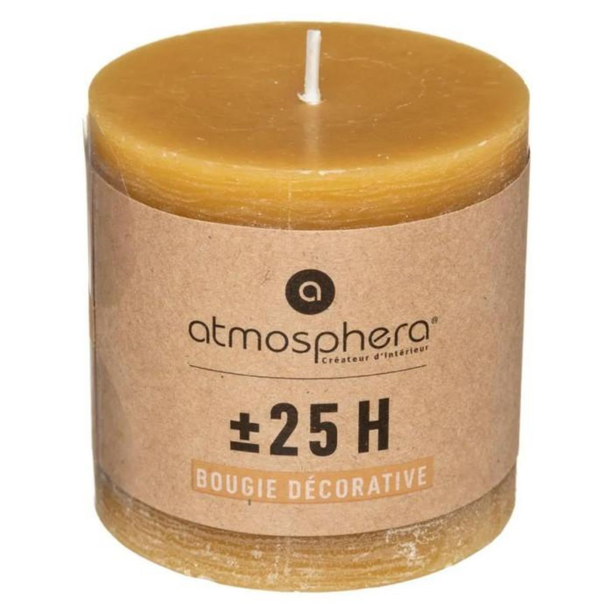 COMPTOIR DE LA BOUGIE Bougie Ronde  Rustic  7cm Jaune