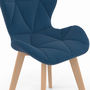 Voir la diapositive 6 : ID MARKET Lot de 6 chaises ROBINE en tissu bleu canard pour salle à manger
