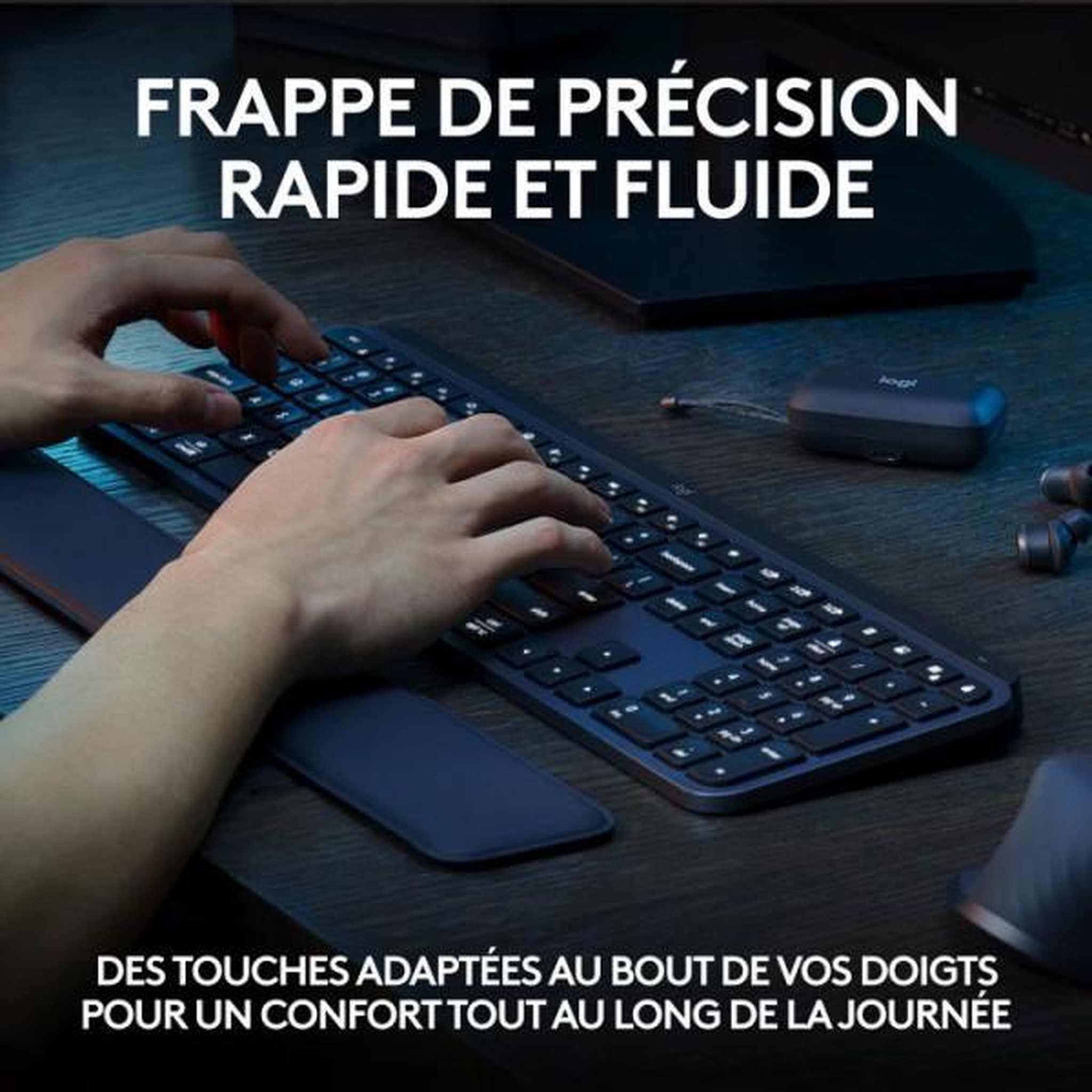 Voir la diapositive 2 : Logitech Clavier sans fil Azerty Logitech MX Keys S Plus Noir