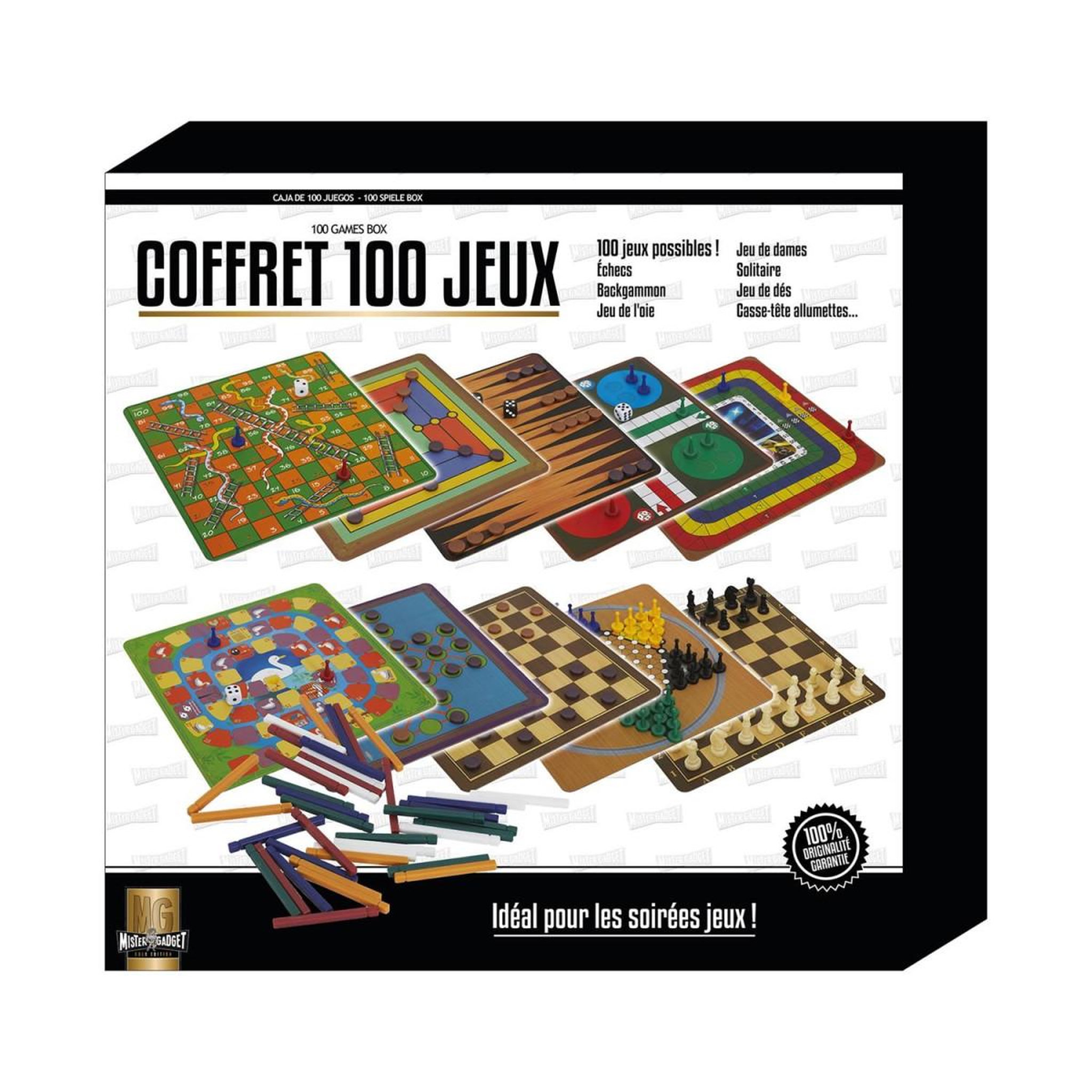 MISTER GADGET Coffret 100 jeux  classique  28cm multicolore