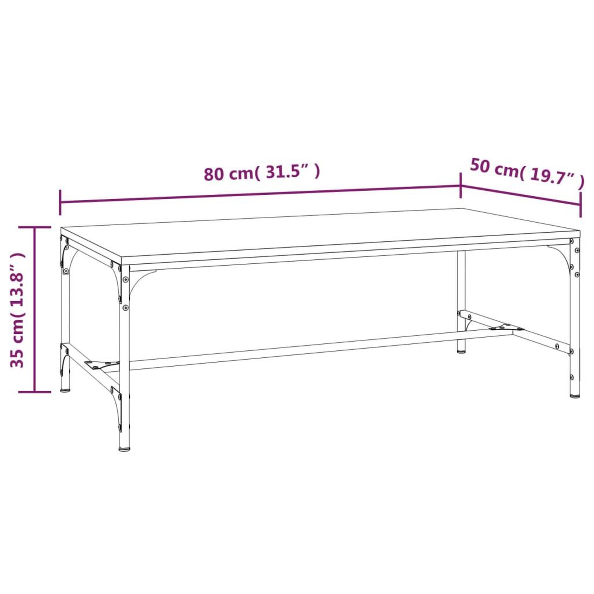 Voir la diapositive 6 : VIDAXL Table basse Chene marron 80x50x35 cm Bois d'ingenierie