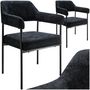 Voir la diapositive 1 : tectake Fauteuil rembourré Tissu noir/noir Lot de 2
