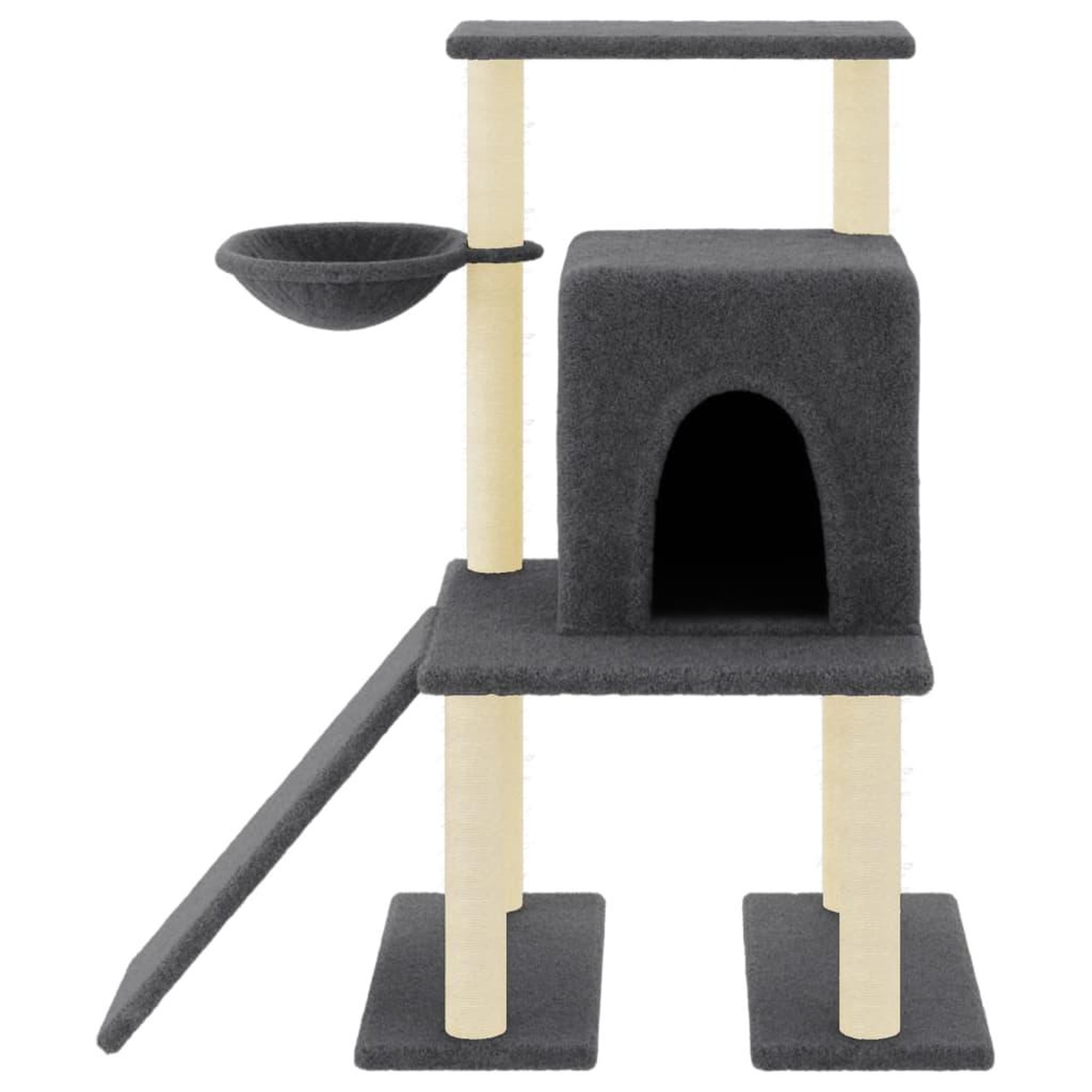 Voir la diapositive 3 : VIDAXL Arbre a chat avec griffoirs en sisal gris fonce 96,5 cm