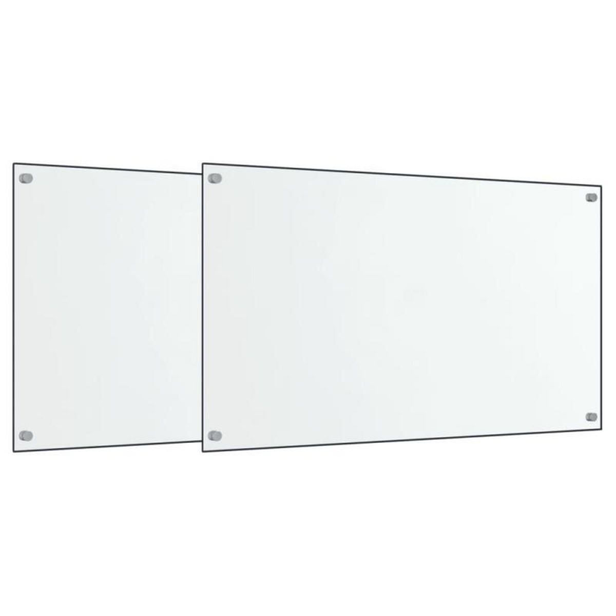 VIDAXL Dosserets de cuisine 2 pcs transparent 70x60 cm verre trempé