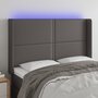 Voir la diapositive 1 : VIDAXL Tete de lit a LED Gris 147x16x118/128 cm Similicuir