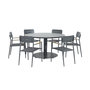 Voir la diapositive 2 : SWEEEK Table de jardin ronde aluminium + 6 assises - Oreva / Fira