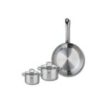 ELO Ensemble de 1 Poêle de cuisson 28 cm et 2 faitouts 12 et 14 cm Elo Profi Citrin