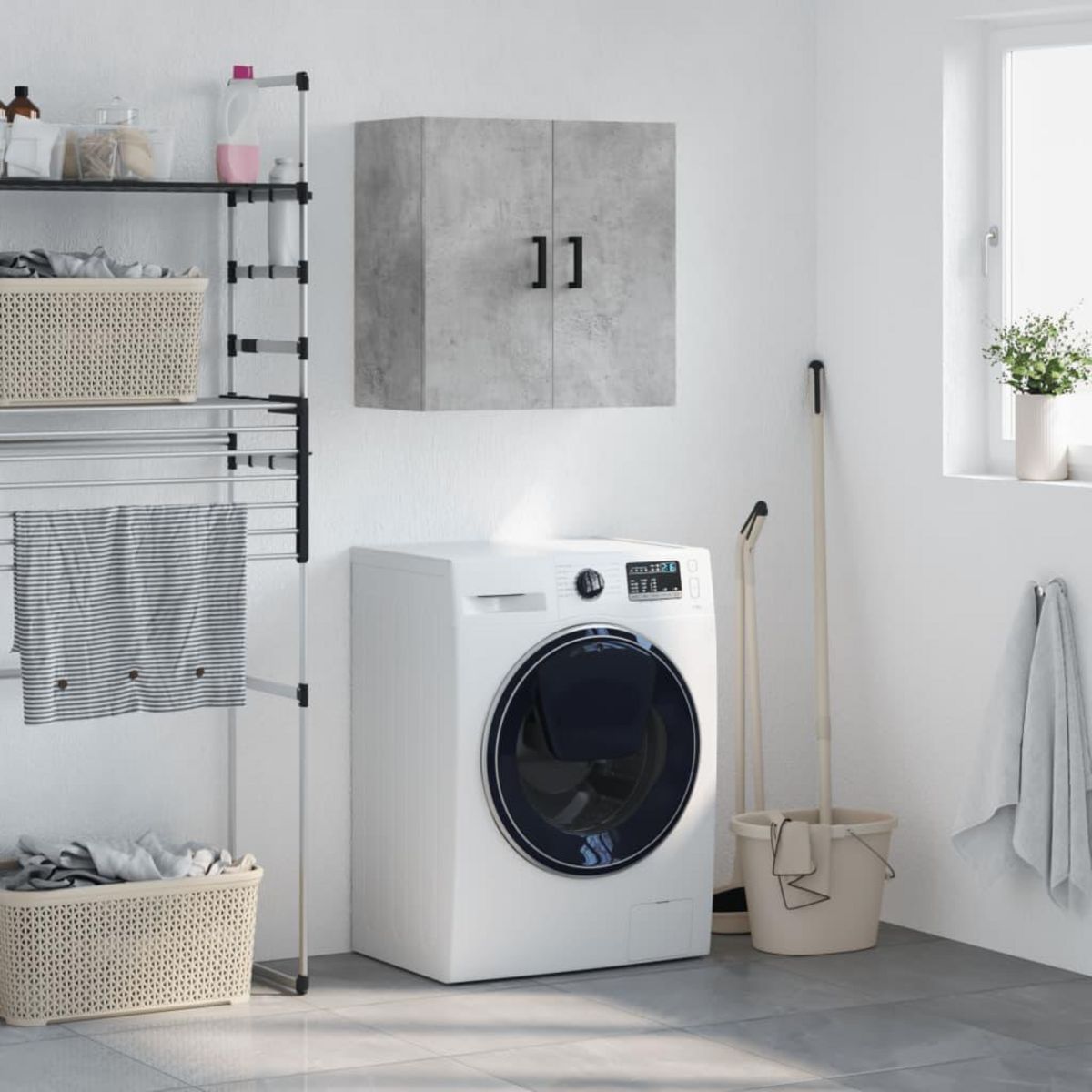 VIDAXL Armoire murale gris beton 60x31x60 cm bois d'ingenierie