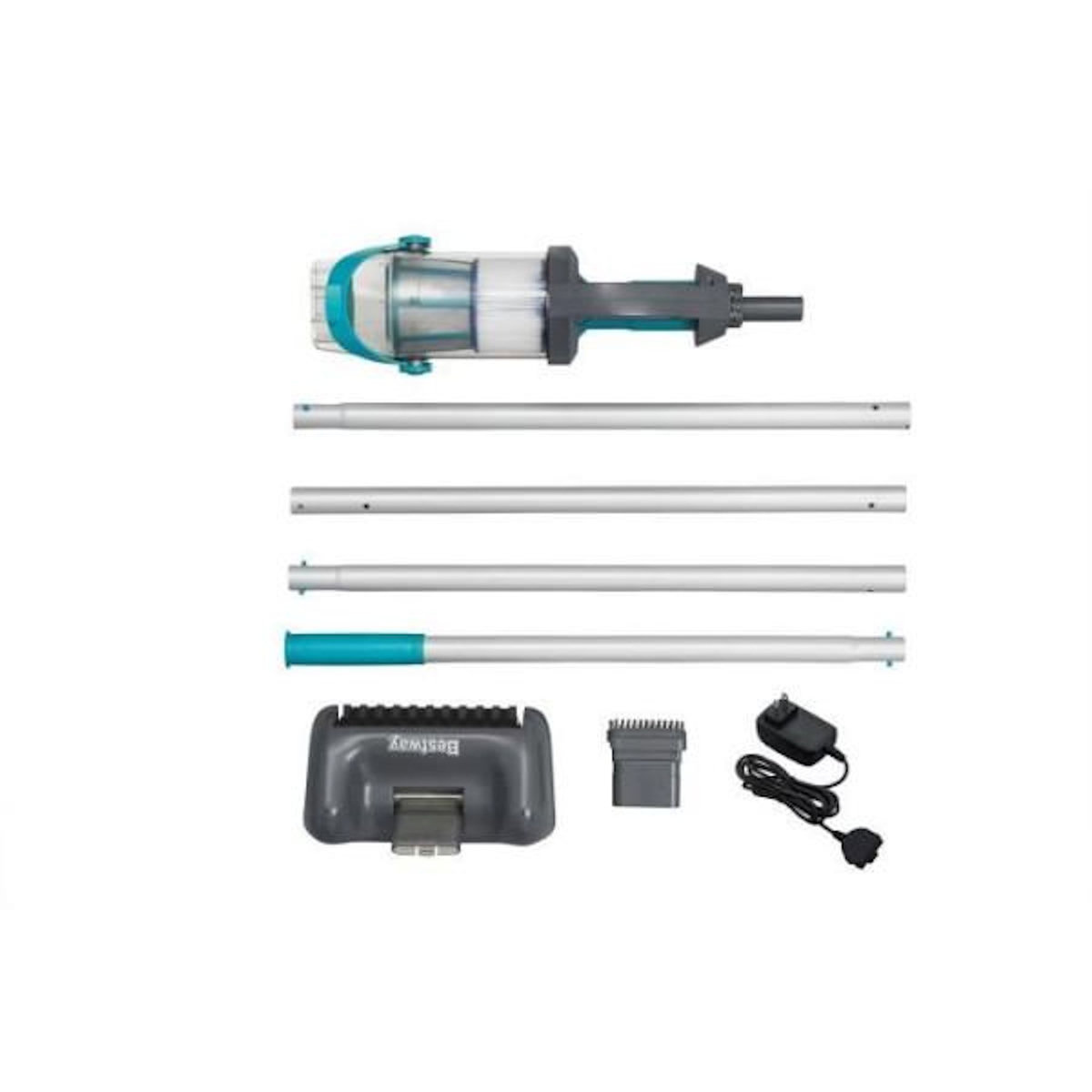 BESTWAY Aspirateur de piscine a main AquaGrip™, temps de marche 90 minutes, pour piscines jusqu'a 6,10m de diametre