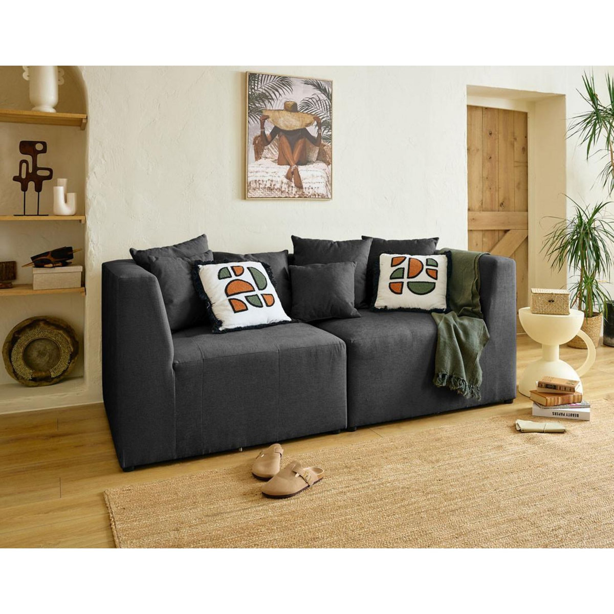 LISA DESIGN Amalfi - canapé modulable 2 places - en tissu