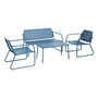 Voir la diapositive 1 : SWEEEK Salon de jardin en métal, 4 places, 1 canapé, 2 fauteuils, 1 table basse