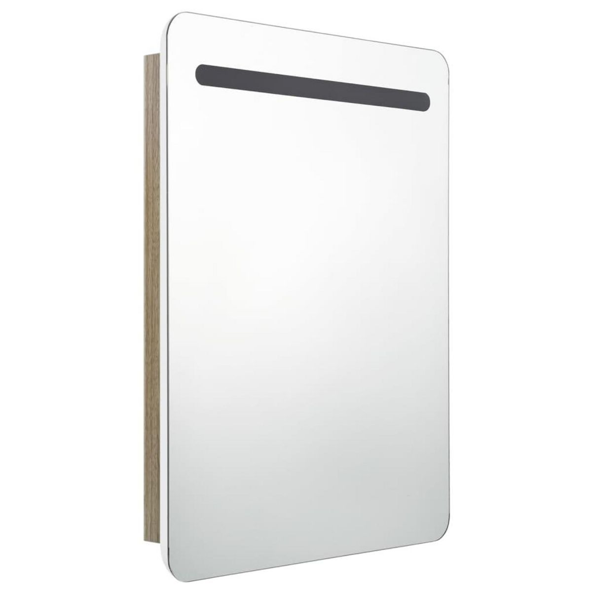 VIDAXL Armoire de salle de bain a miroir LED blanc et chene 60x11x80cm