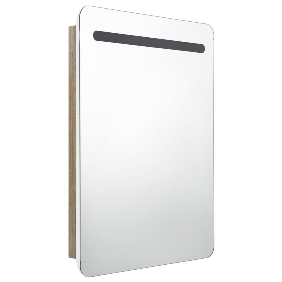 VIDAXL Armoire de salle de bain a miroir LED blanc et chene 60x11x80cm