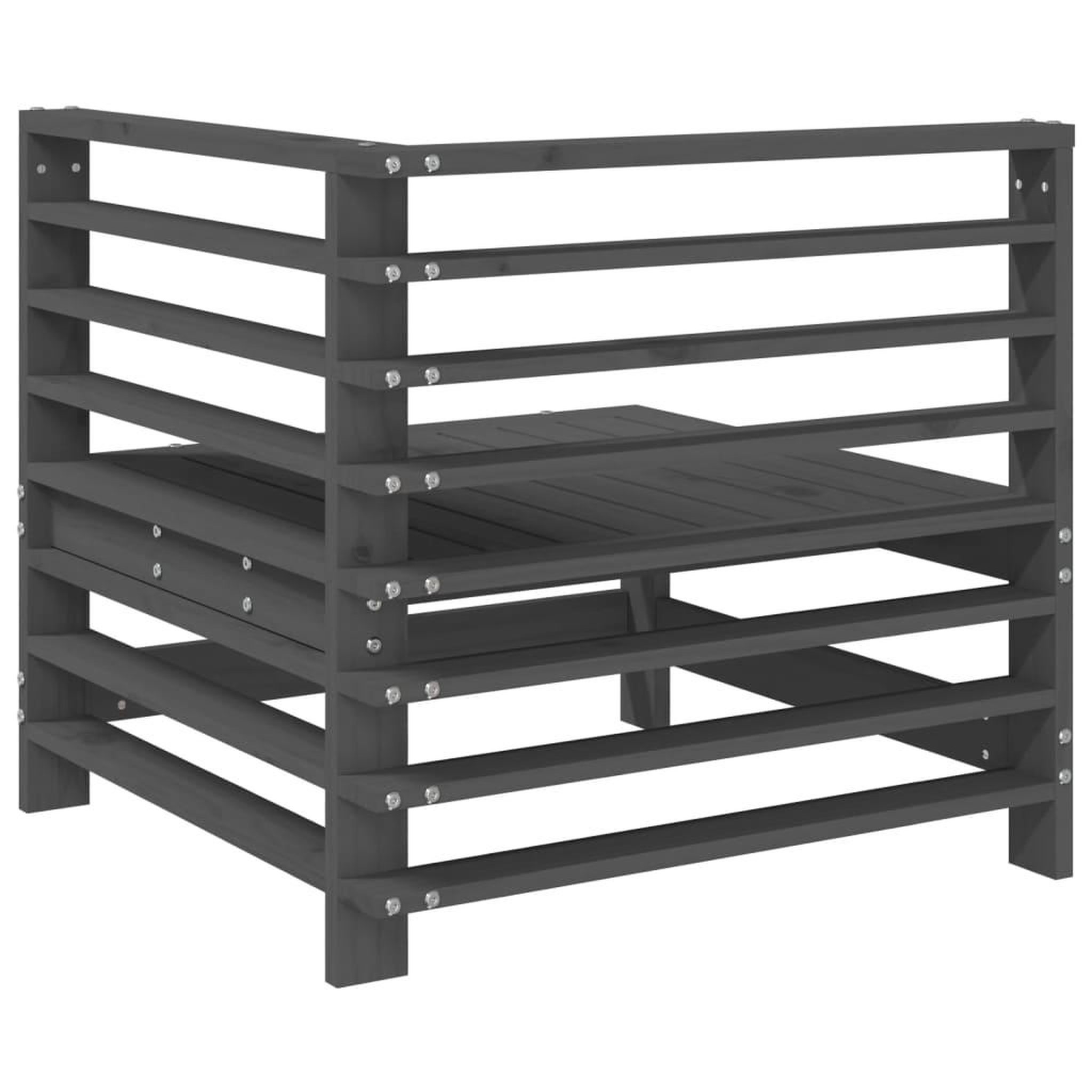 Voir la diapositive 3 : VIDAXL Canape d'angle de jardin gris bois de pin massif