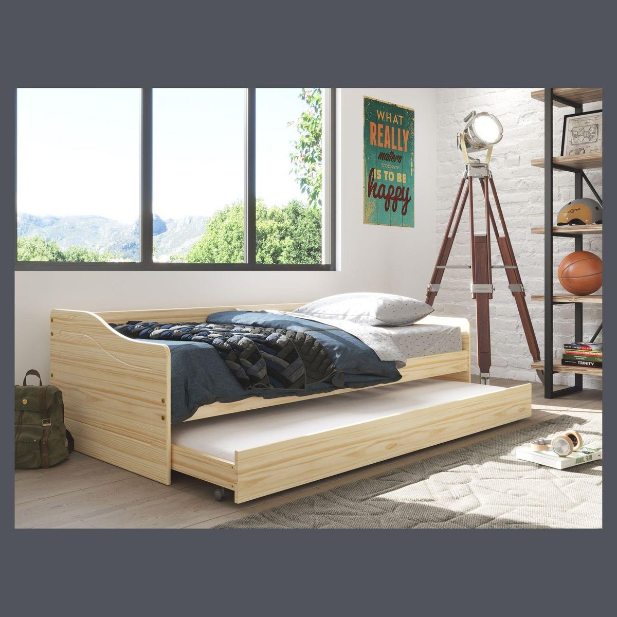 Lit banquette gigogne 90x200 cm ANDREA