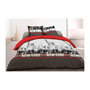 Voir la diapositive 1 : VISION VISION Parure de couette New York - 100% coton - 1 housse de couette 220 x 240 cm + 2 taies d'oreiller 65 x 65 cm - Rouge et gri