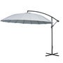 Voir la diapositive 1 : OUTSUNNY Parasol déporté rond inclinable manivelle piètement mât métal. dim. Ø 2,96 x 2,6H m polyester haute densité gris