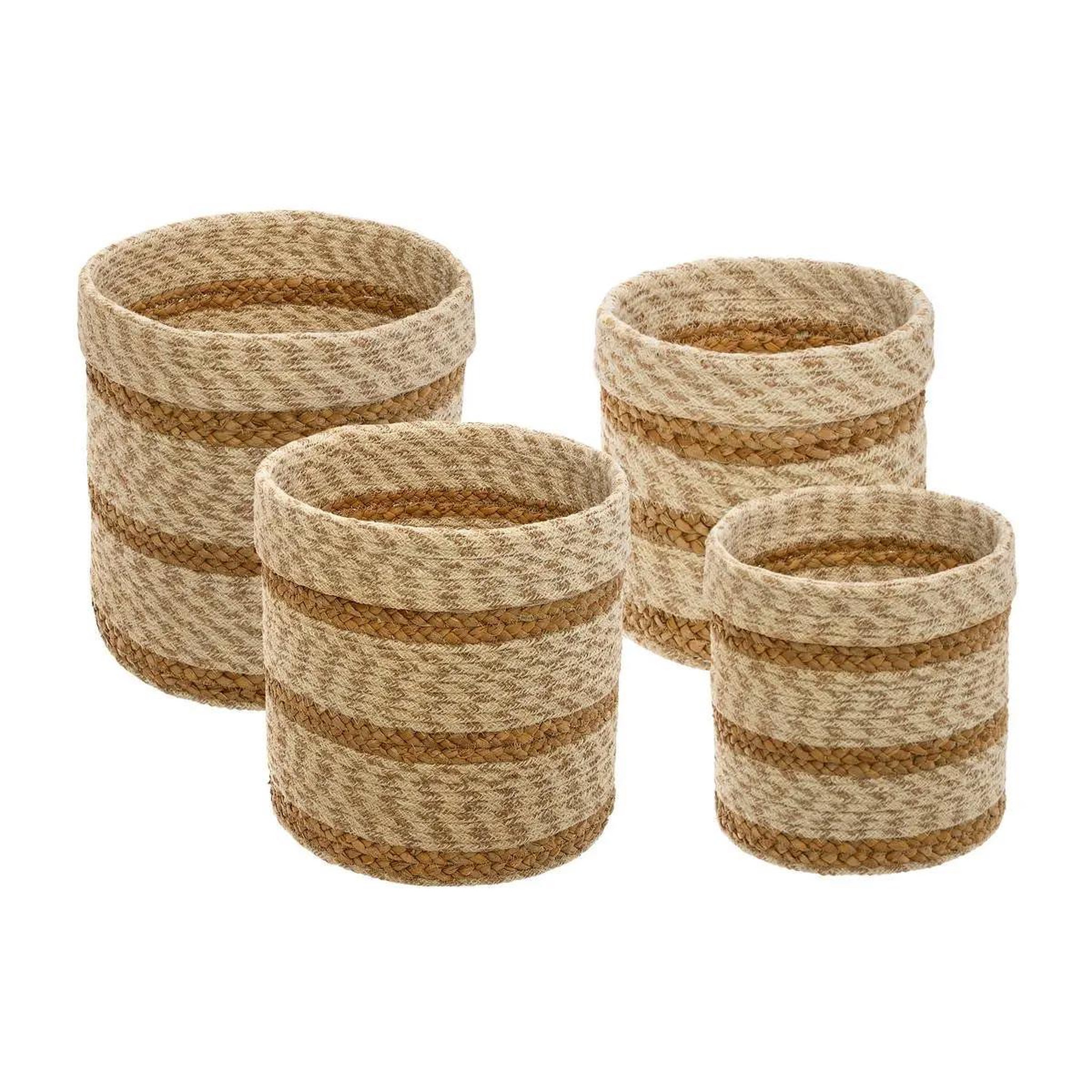 ATMOSPHERA Lot de 4 Paniers en Jute  Seagrass  28cm Naturel