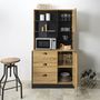 Voir la diapositive 4 : TOILINUX Buffet de cuisine - H.169cm - Effet Bois et Noir