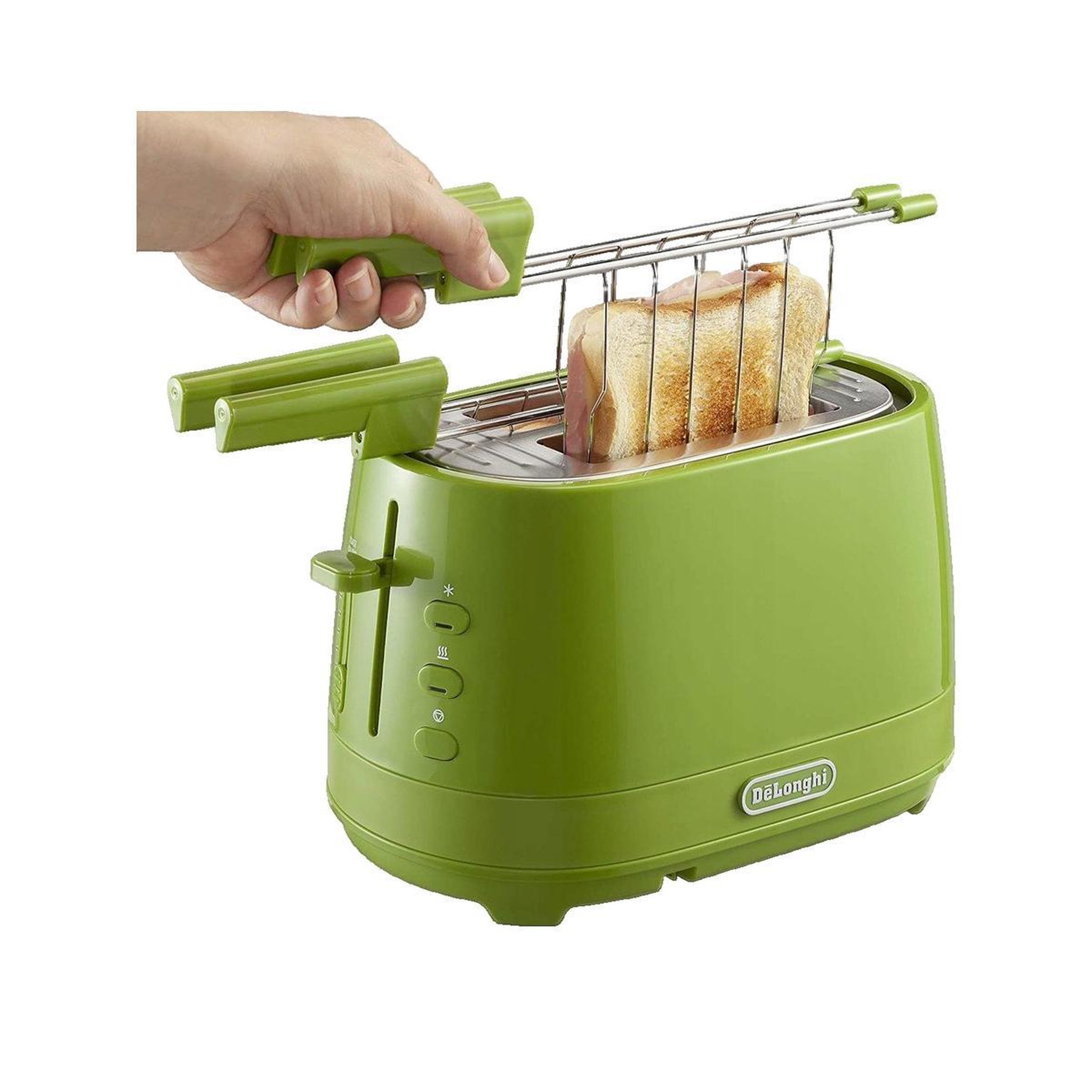 Voir la diapositive 3 : DELONGHI Grille-pain De'Longhi CTLAP2203.GR Vert 2 tranches 550W