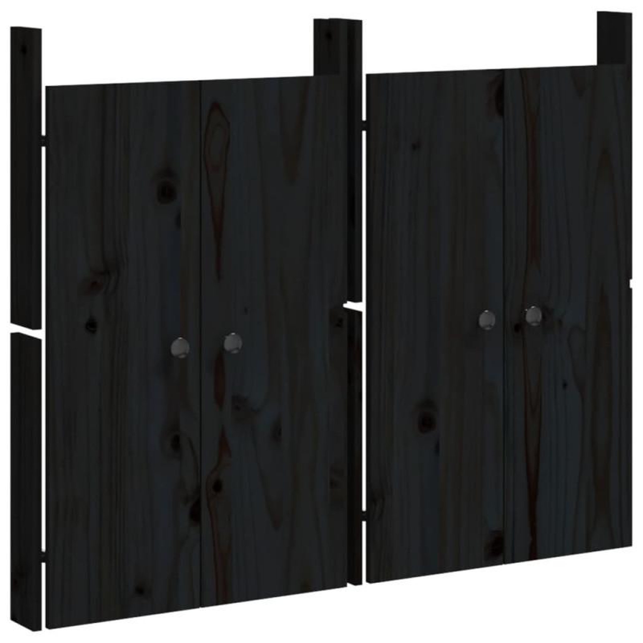 Voir la diapositive 2 : VIDAXL Portes de cuisine d extérieur 2 pcs noir bois de pin massif