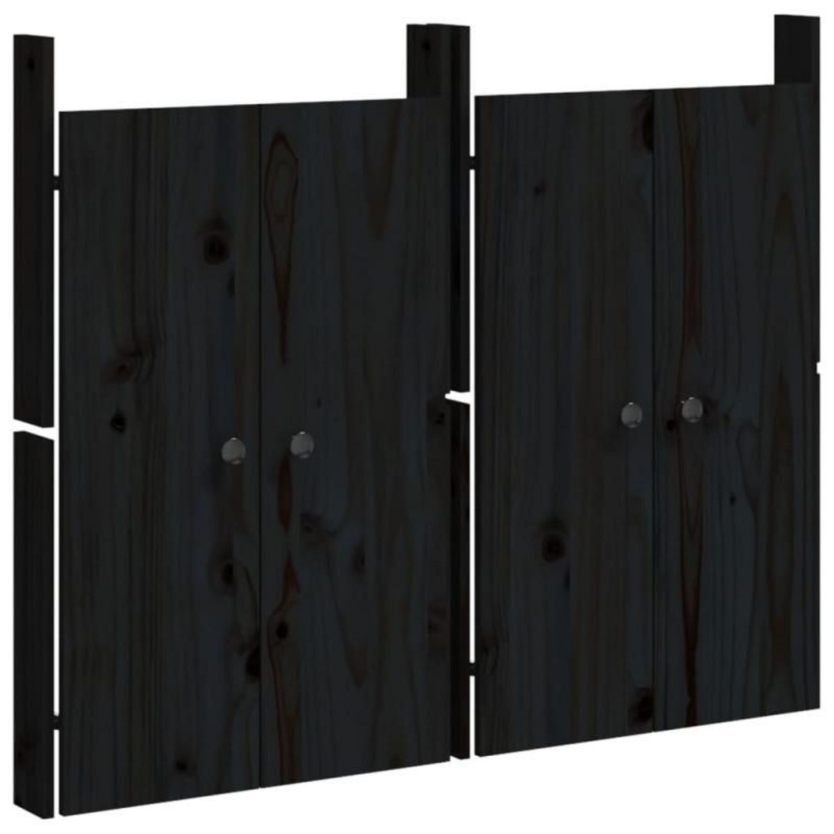 VIDAXL Portes de cuisine d extérieur 2 pcs noir bois de pin massif