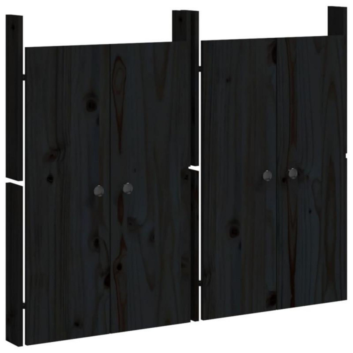 VIDAXL Portes de cuisine d extérieur 2 pcs noir bois de pin massif