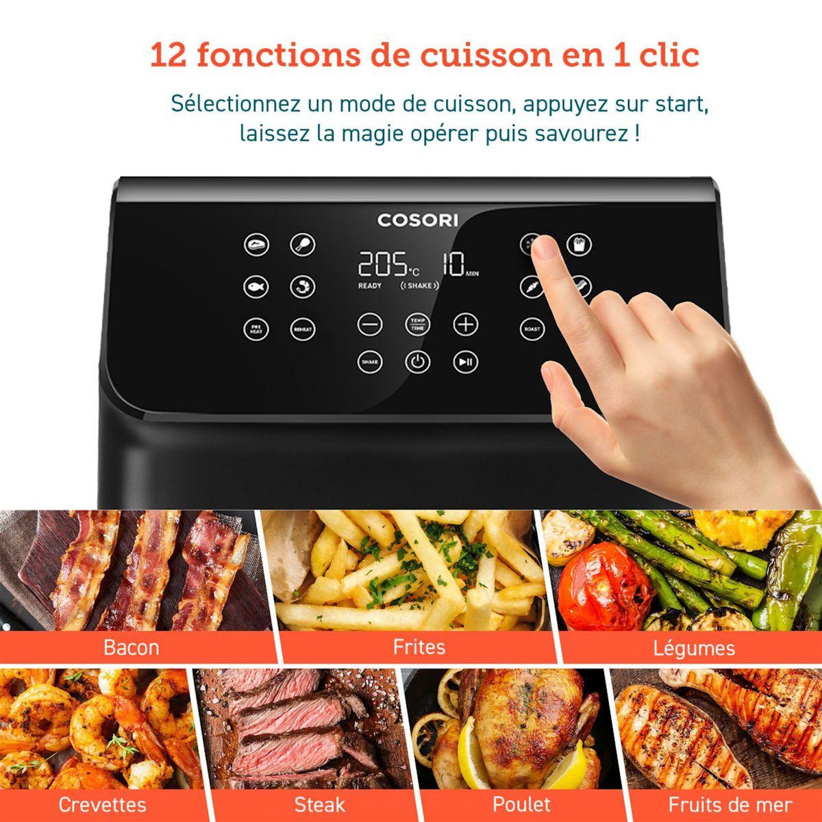 COSORI Friteuse sans huile KOSP0028EUN Premium II Chef Edition 6,2 L