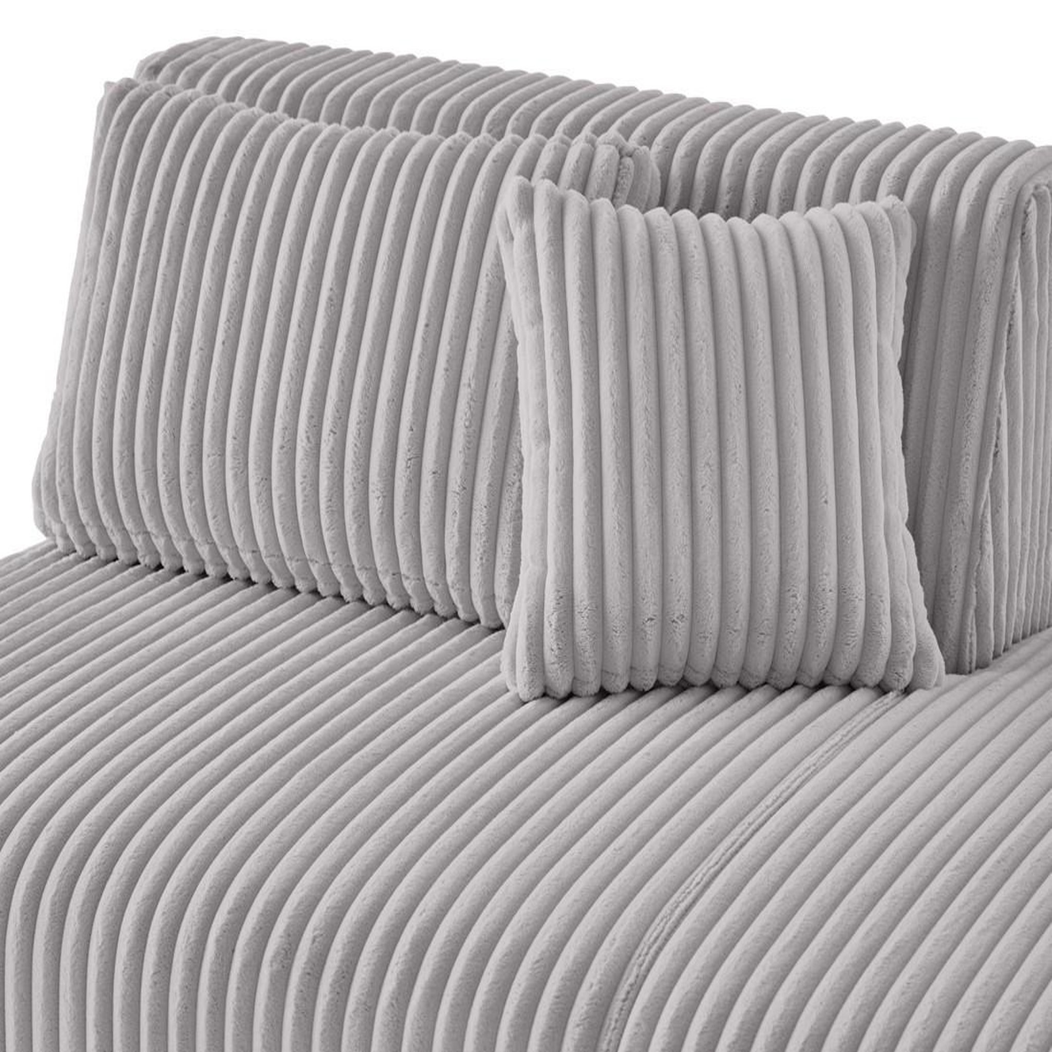 Voir la diapositive 5 : LISA DESIGN Victoire - module d'assise droit en velours côtelé grosses côtes