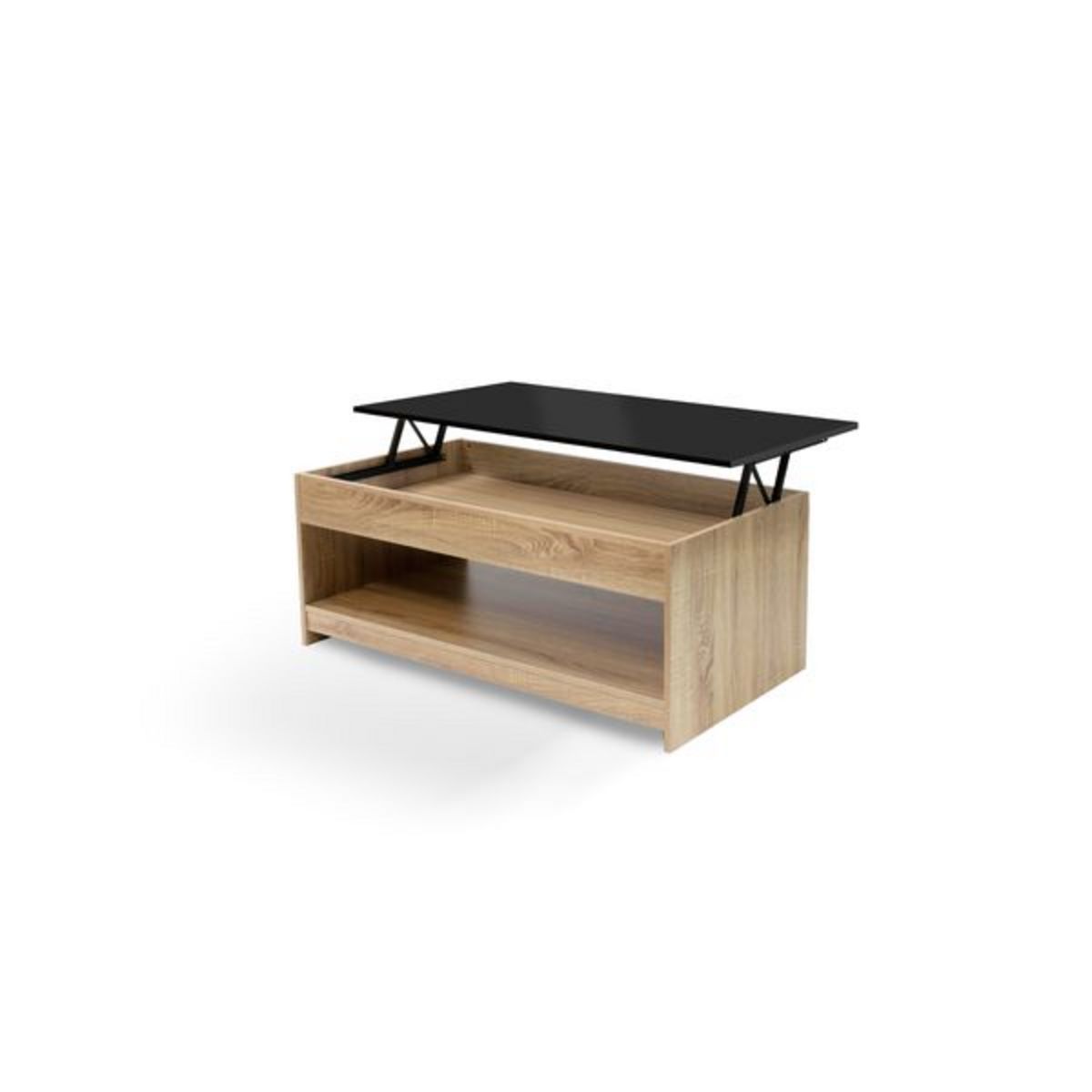 Table basse plateau relevable et coffre de rangement L60 cm LINE