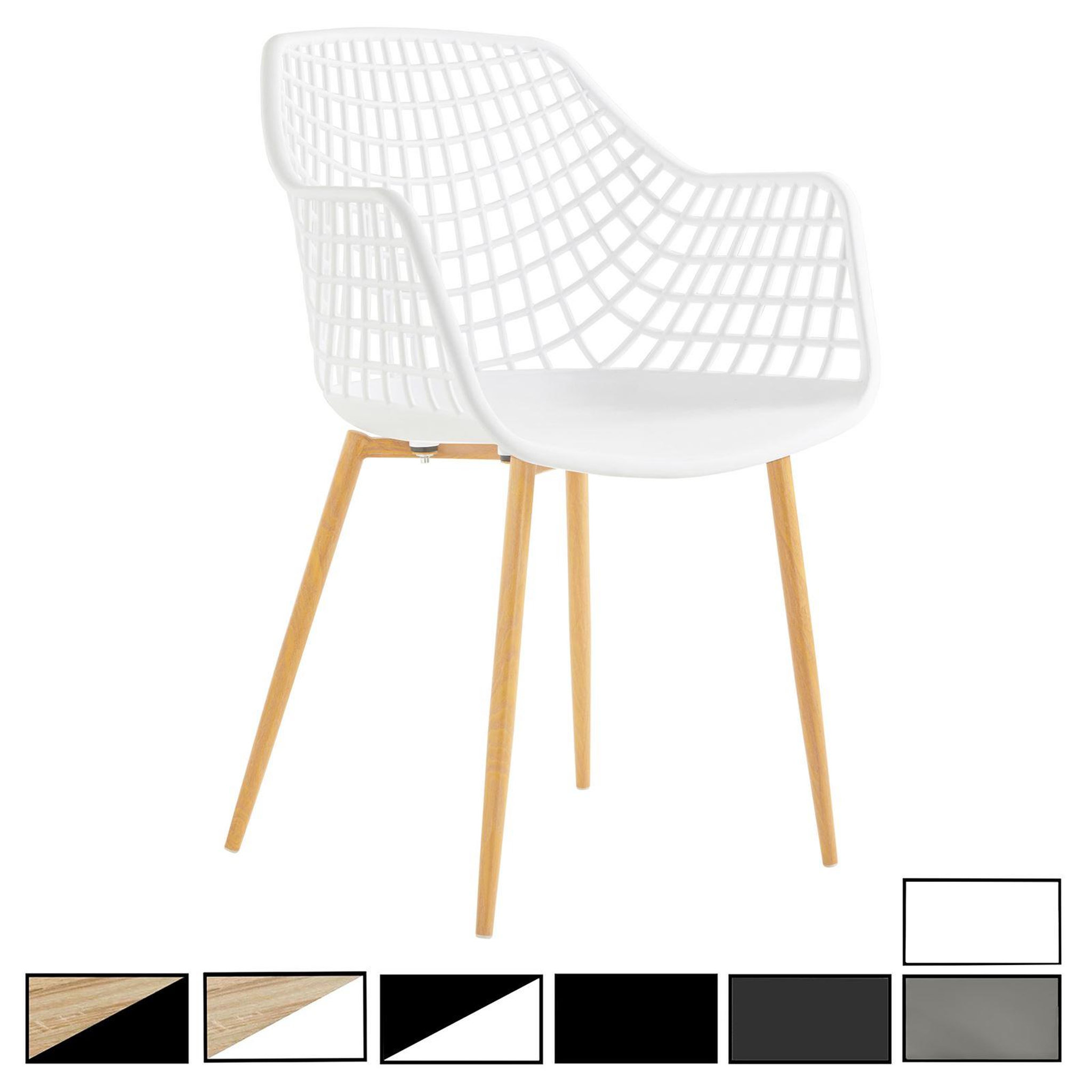 IDIMEX Lot de 4 chaises LUCIA, en plastique. Coloris disponibles : Gris, Marron, Blanc
