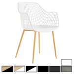 IDIMEX Lot de 4 chaises LUCIA, en plastique. Coloris disponibles : Gris, Blanc, Marron, Noir