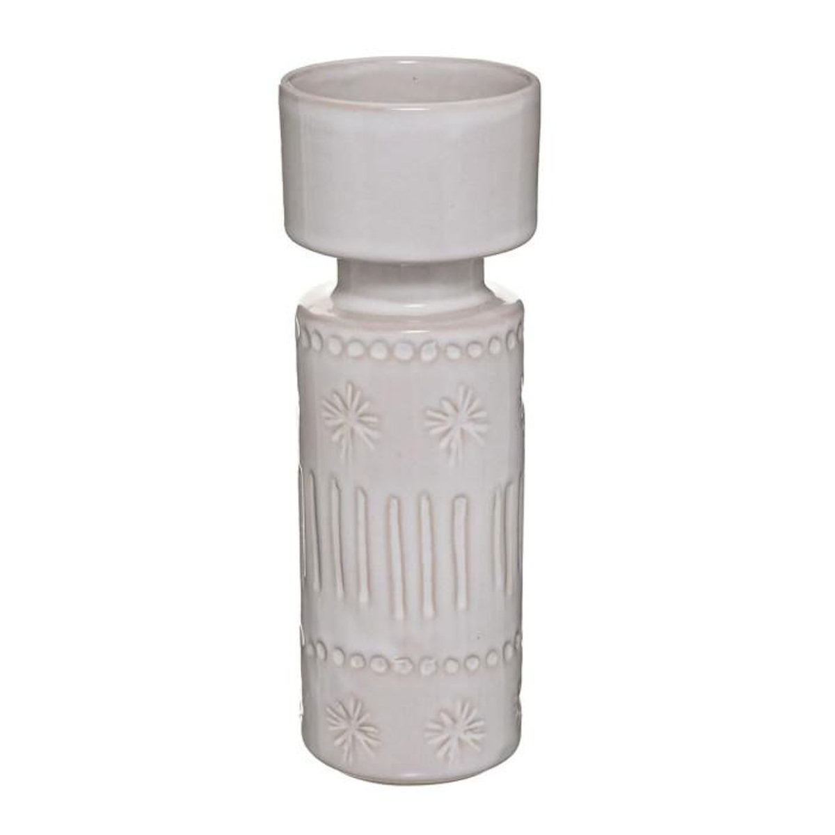 ATMOSPHERA Bougeoir en Céramique  Carmen  23cm Ivoire