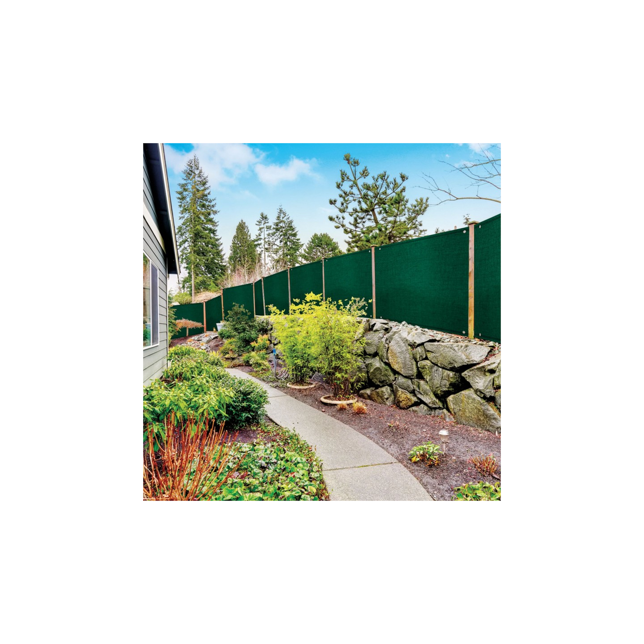 Voir la diapositive 4 : ID MARKET Brise vue renforcé 1 x 10 m vert 220 gr/m² luxe pro