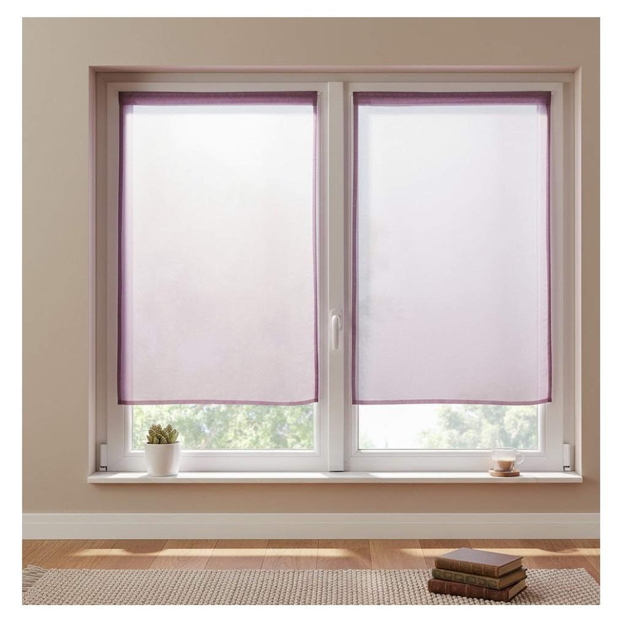 Voir la diapositive 2 : Eden Paire de rideaux voile uni brise bise