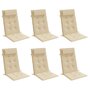 Voir la diapositive 3 : VIDAXL Coussins de chaise a dossier haut lot de 6 beige tissu oxford