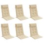 Voir la diapositive 3 : VIDAXL Coussins de chaise a dossier haut lot de 6 beige tissu oxford