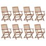 Voir la diapositive 3 : VIDAXL Chaises pliables d'exterieur et coussins lot de 8 Bois d'acacia