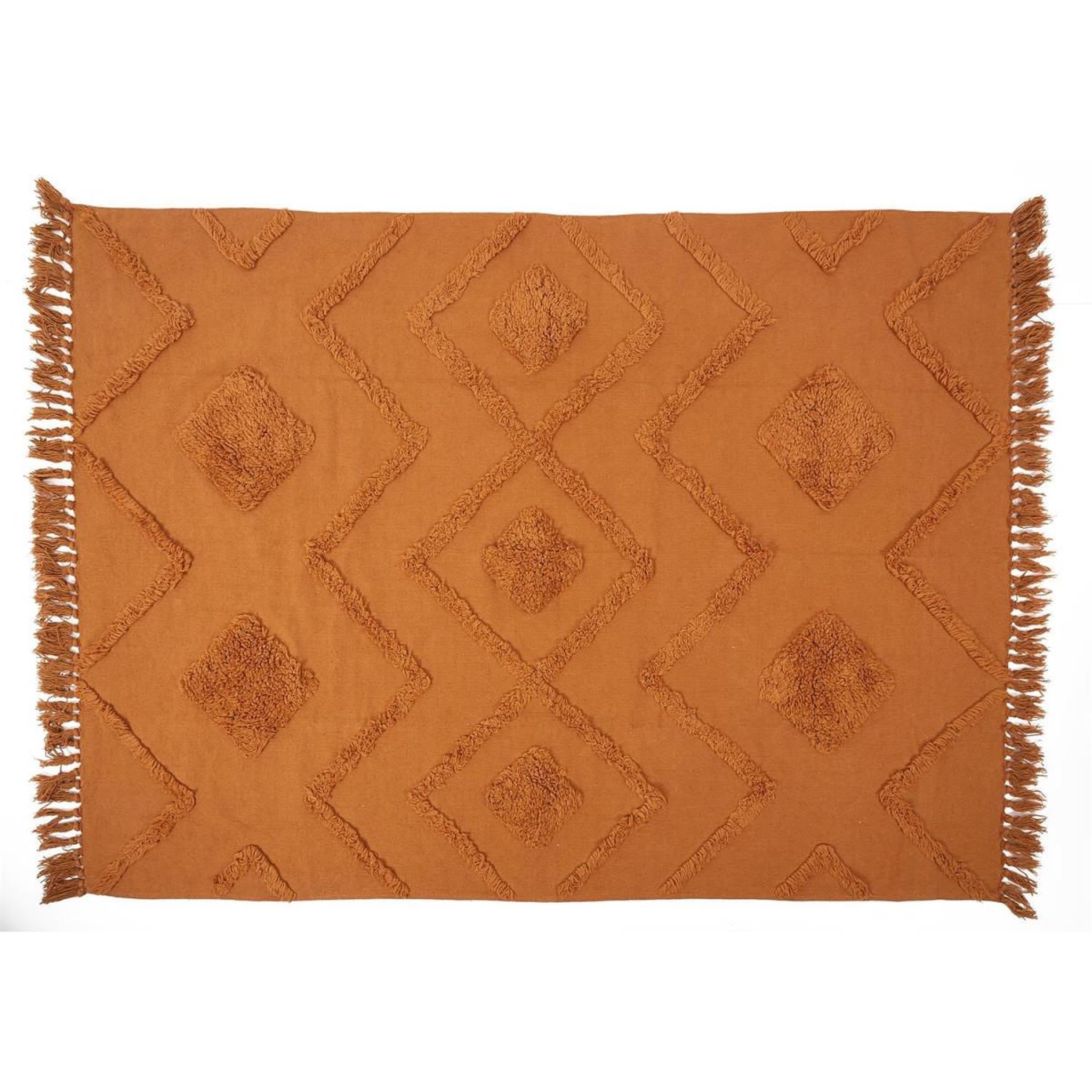 The Home Deco Factory Tapis déco tufté  ethnique  120x170cm terracotta