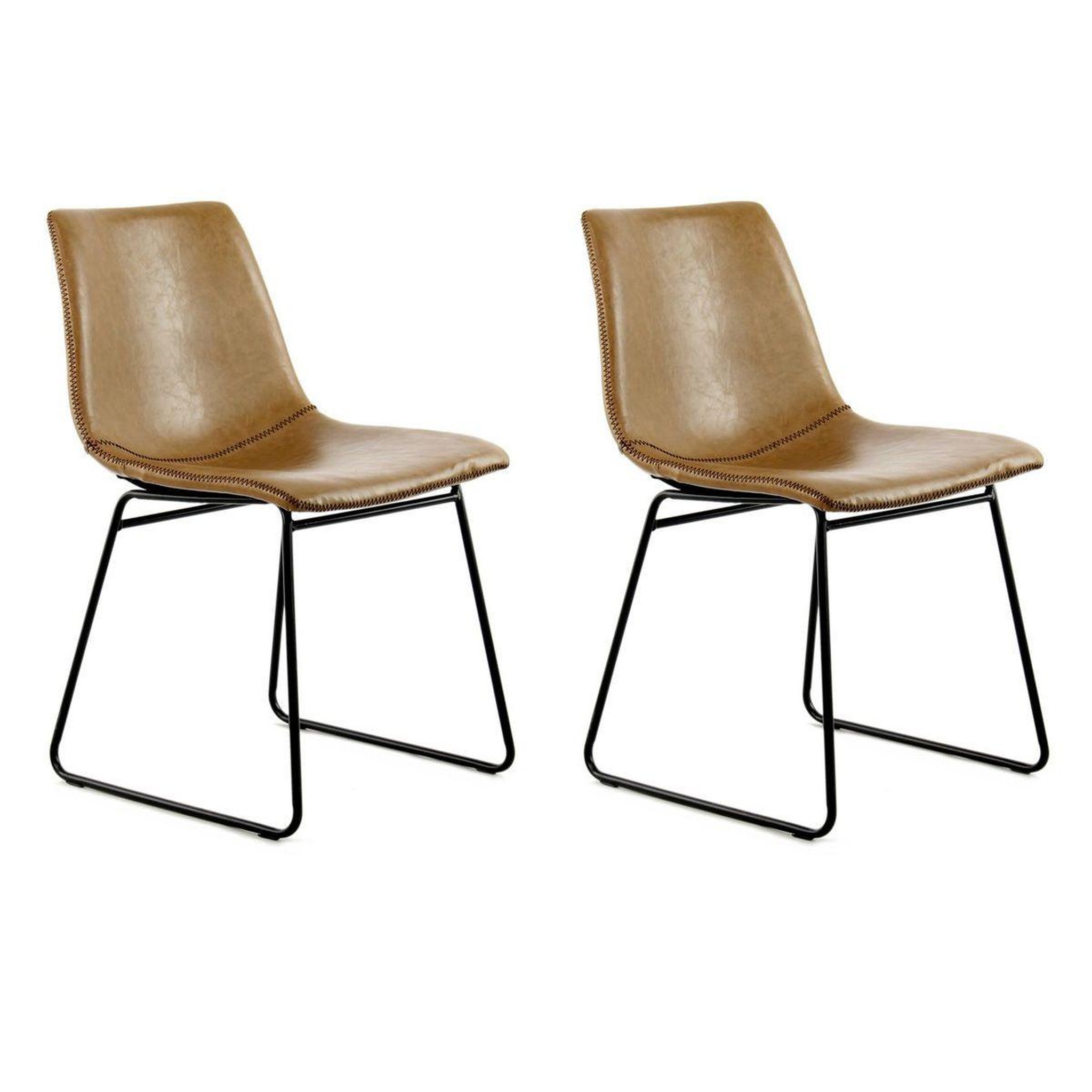 Voir la diapositive 1 : Paris Prix Lot de 2 chaises design  caila  82cm marron clair