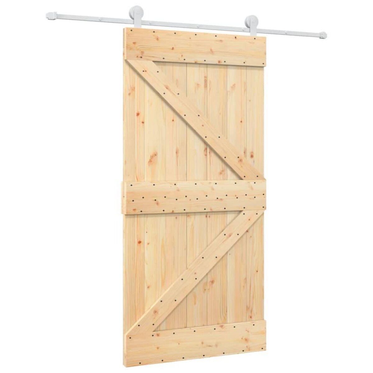 VIDAXL Porte coulissante et kit de quincaillerie 100x210 cm pin massif