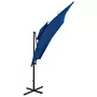 VIDAXL Parasol deporte a double toit 250x250 cm Bleu azure